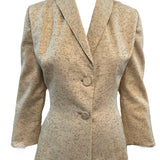  Lilli Ann 1950s Ivory Flecked Wool Skirt Suit JACKE FRONT 4 of 7