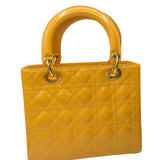  DIOR Lady Dior 90s Medium Yellow Patent Leather Cannage BACK 3 of 8