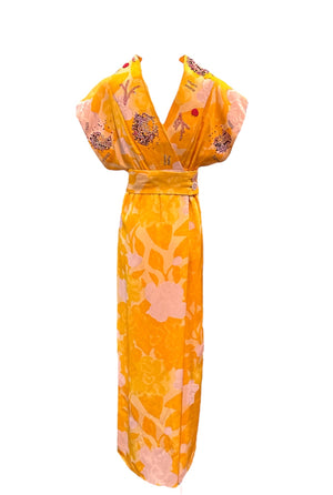 Libertine/Norman Norell Contemporary/1960s Yellow Floral Jacquard Super Embellished Gown 3 of 10