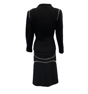 Alexander McQueen Spring/Summer 2003 Black Wool Crepe Contrast Stitch Suit BACK 2 of 9