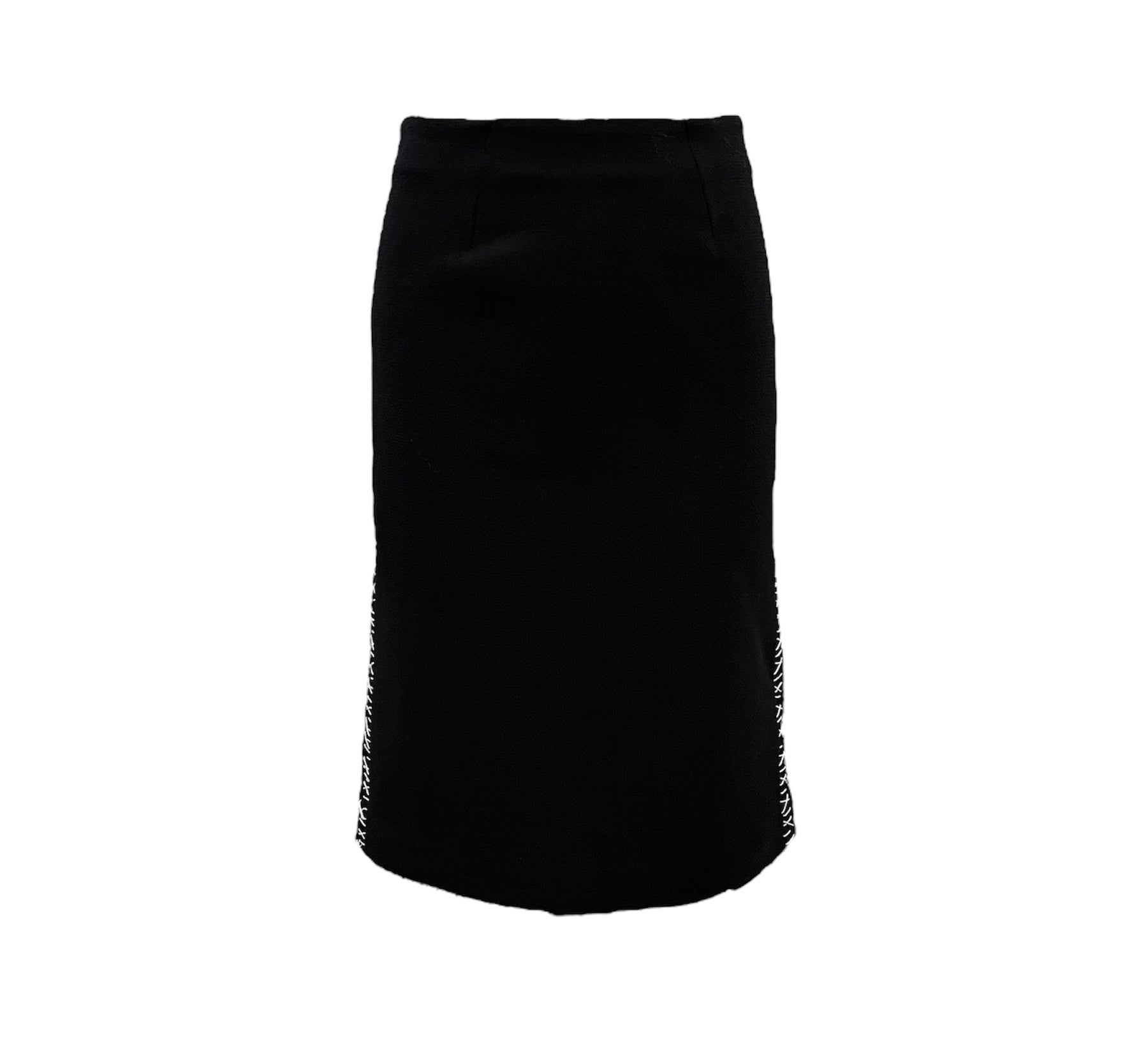 Alexander McQueen Spring/Summer 2003 Black Wool Crepe Contrast Stitch Suit SKIRT FRONT  6 of 9