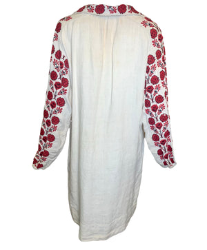 Traditonal Ukranian 1920s Red Cross Stitch Vyshyvanka Dress BACK 3 of 6