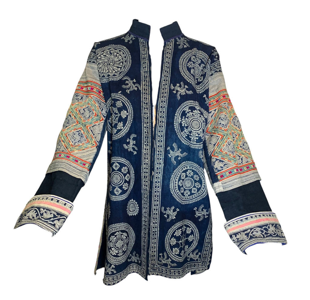 Chinese Miao Tribe Hmong Minority 20t Century Hand Embroidered Jacket FRONT 1 of 7