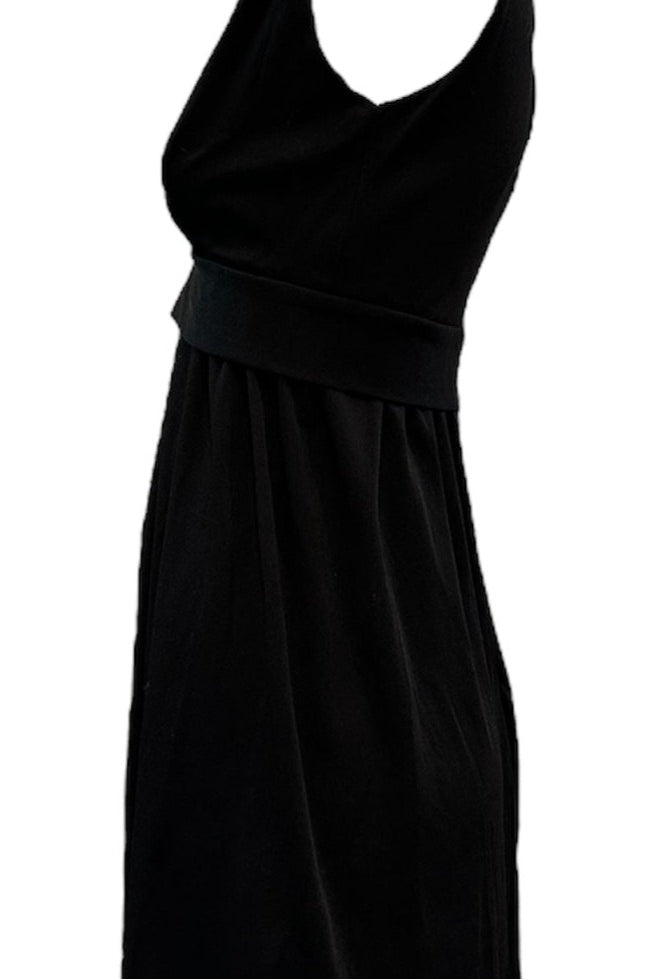 60s Black Mod  Rhinestone Zipper Mini Dress SIDE 2 of 5