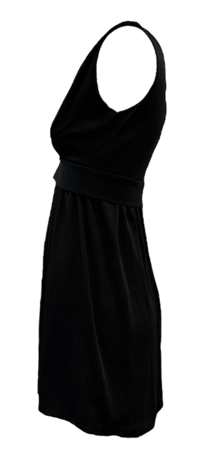 60s Black Mod  Rhinestone Zipper Mini Dress SIDE 2 of 5