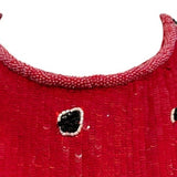  Geoffrey Beene 80s Iconic Red Sequin Sheath Gown COLLAR DETAIL 5 of 6