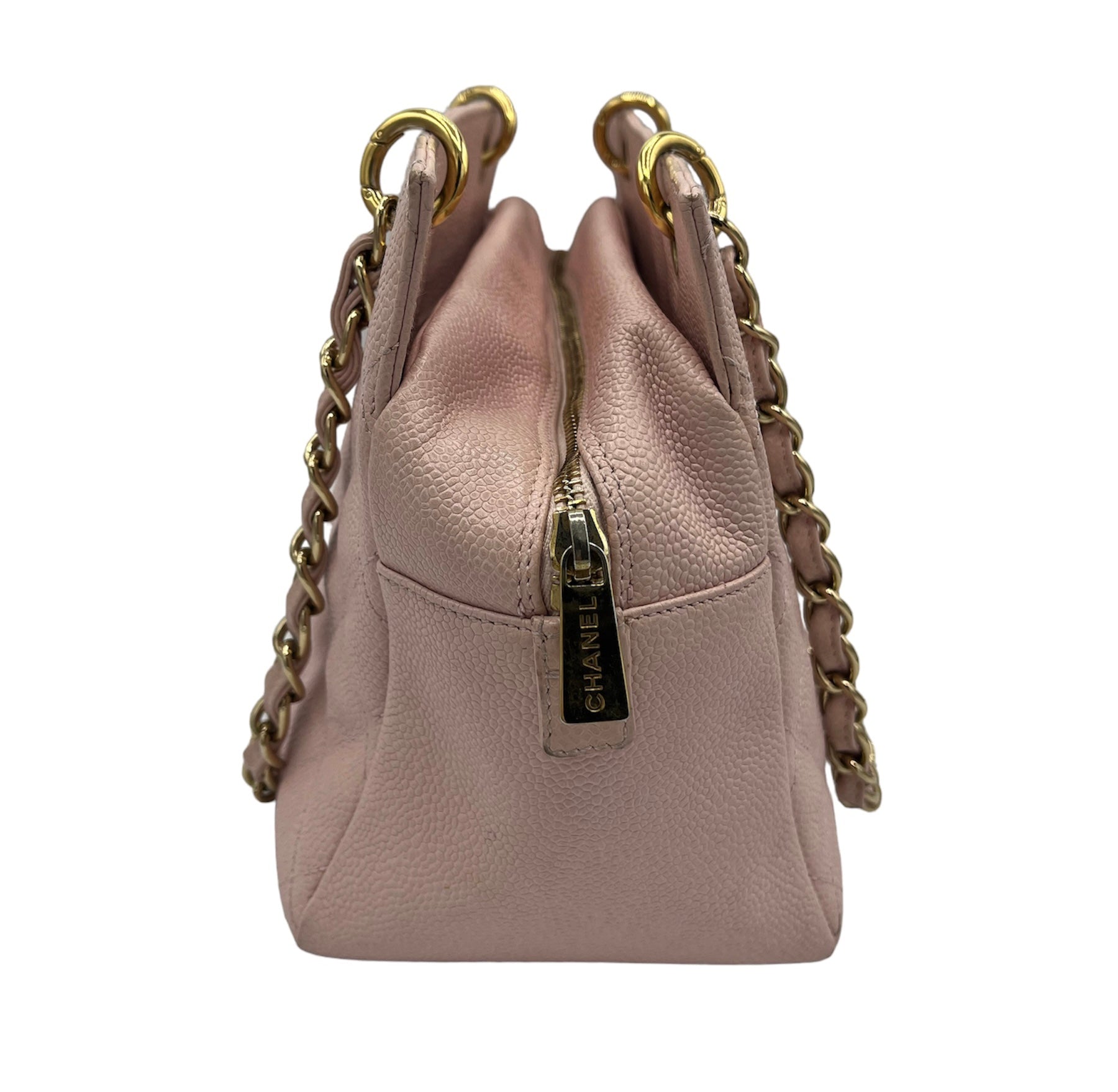 Chanel Authenticated 2002 Pale Pink Petite Timeless Tote, side