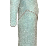 Galanos 80s Heavily Embellished Seafoam Green Gown, side