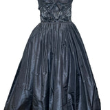 Levy's '50s Black Taffeta Dress with Bodice Beadwork FRONT 1 of 5