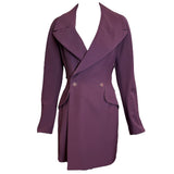 Claude Montana 1990s  Eggplant Colored Skirt Suit JACKET 4 of 6