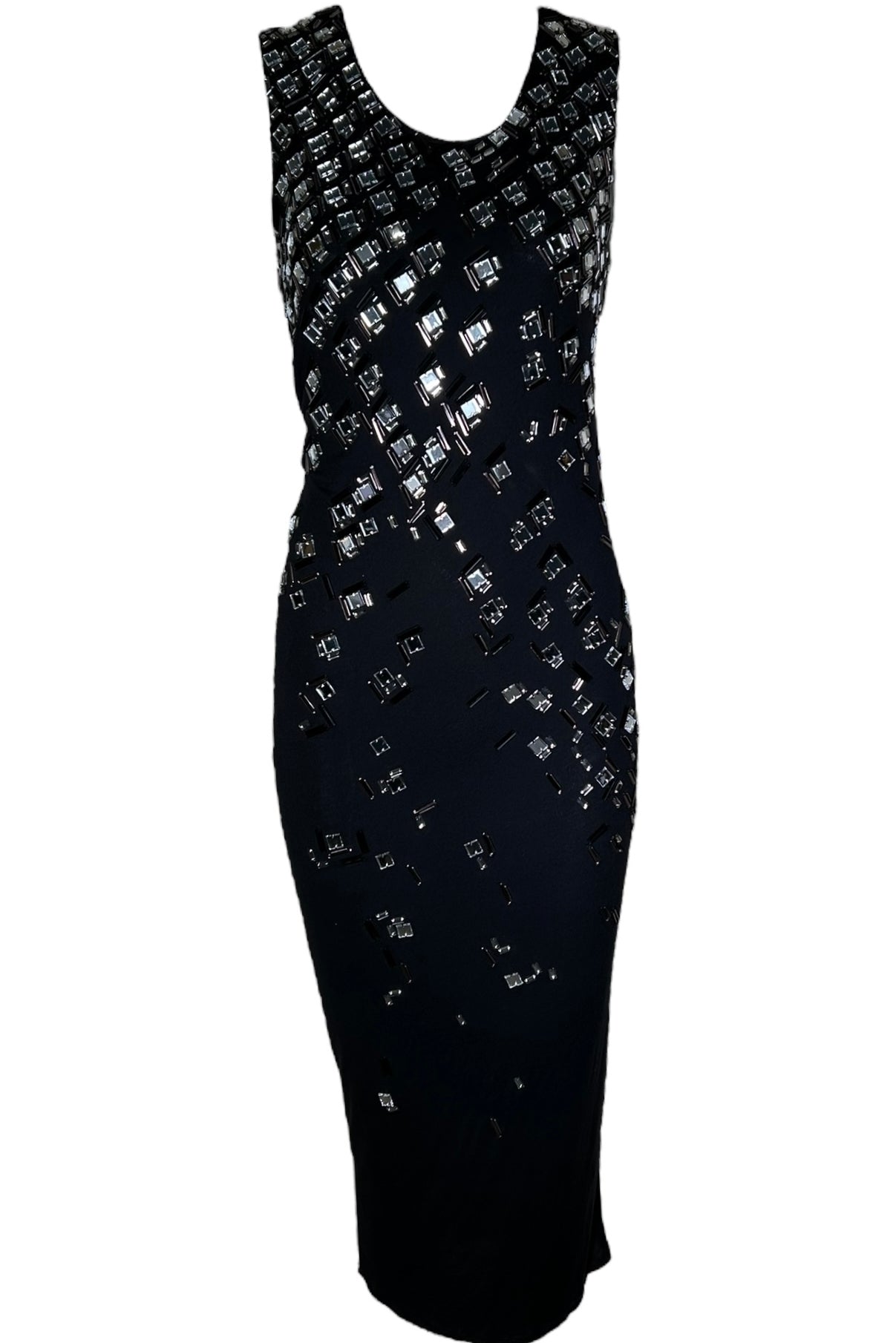 Lanvin Black Sleeveless Jersey Gown w/Mirror Appliqus THE WAY WE WORE Lanvin Black Sleeveless Jersey Gown w/Mirror Appliqus THE WAY WE WORE