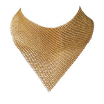 Ferrara Gold Chain Mail Handkerchief Collar Necklace, N/O,2