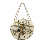 1950's Ivory Beaded Tapestry Evening Bag