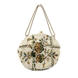 1950's Ivory Beaded Tapestry Evening Bag