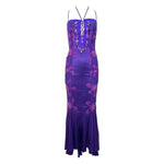 Emmanuel Unagro S/S 2005 Purple Rhinestone Lace-Up Gown, 2