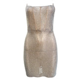 Giuseppe Di Morabito Crystal Covered Naked Strapless Mini Dress