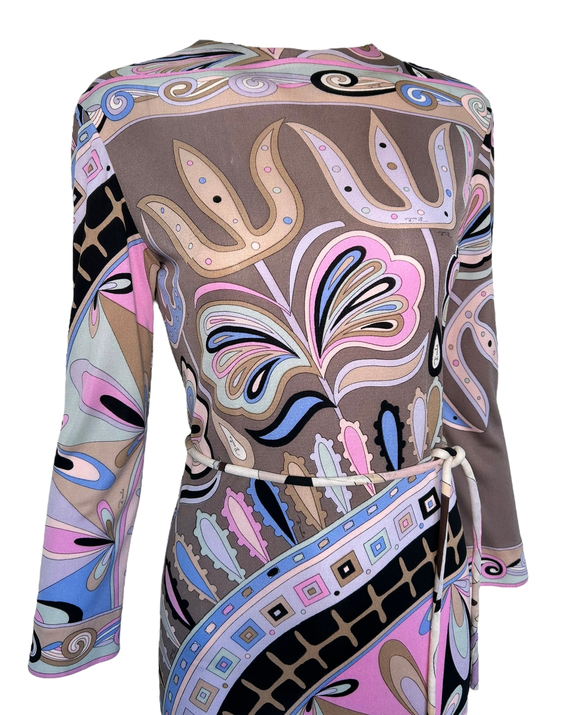 Emilio Pucci 1960's Pastel Geometric Long Sleeve Dress THE WAY WE WORE Emilio Pucci 1960's Pastel Geometric Long Sleeve Dress THE WAY WE WORE
