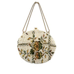 1950's Ivory Beaded Tapestry Evening Bag, back