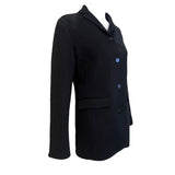 Chado Ralph Rucci S/S 2001 Charcoal Black Cashmere Pant Suit, jacket side