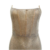 Giuseppe Di Morabito Crystal Covered Naked Strapless Mini Dress