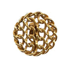 Chanel Lifetime Mid Century Gold Plated Chain Link Round Earrings, solo
