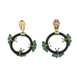 Alexis Bittar Brutalist Lucite Butterfly Crystal Encrusted Earrings, reverse