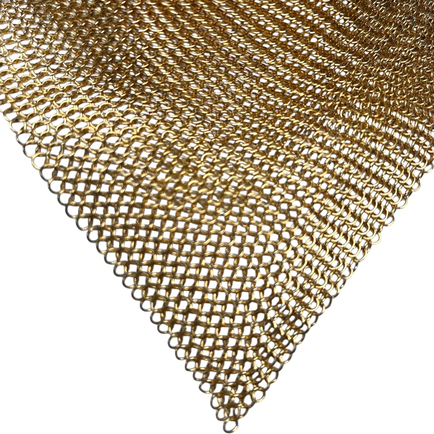 Ferrara Gold Chain Mail Handkerchief Collar Necklace, N/O, detail