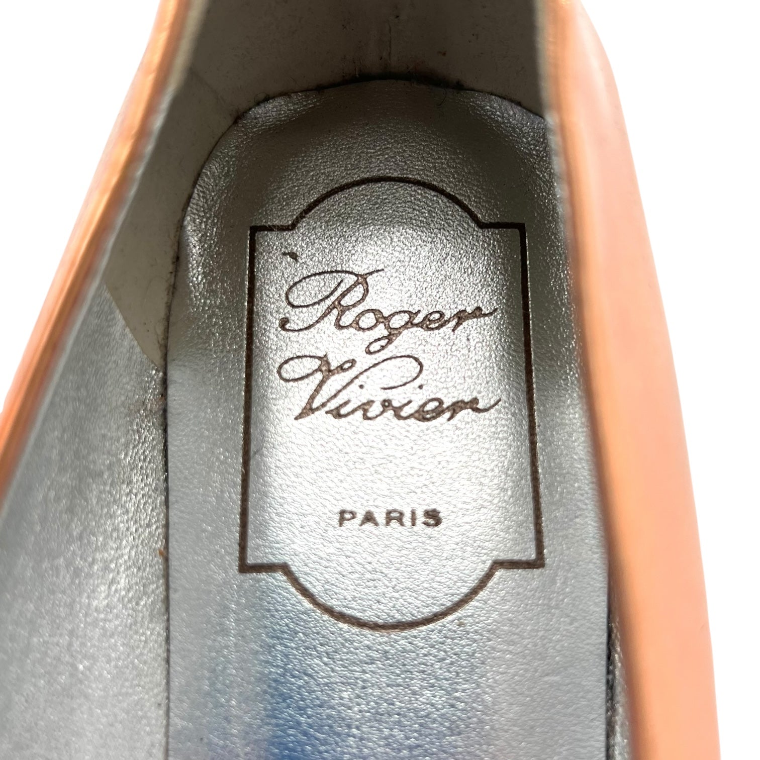 Roger Vivier c.2000's "Belle Vivier" Rose Gold Leather Flats, New in Box, label