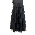 Valentino Red Label Black Ruffled Tulle Tiered Dress, skirt
