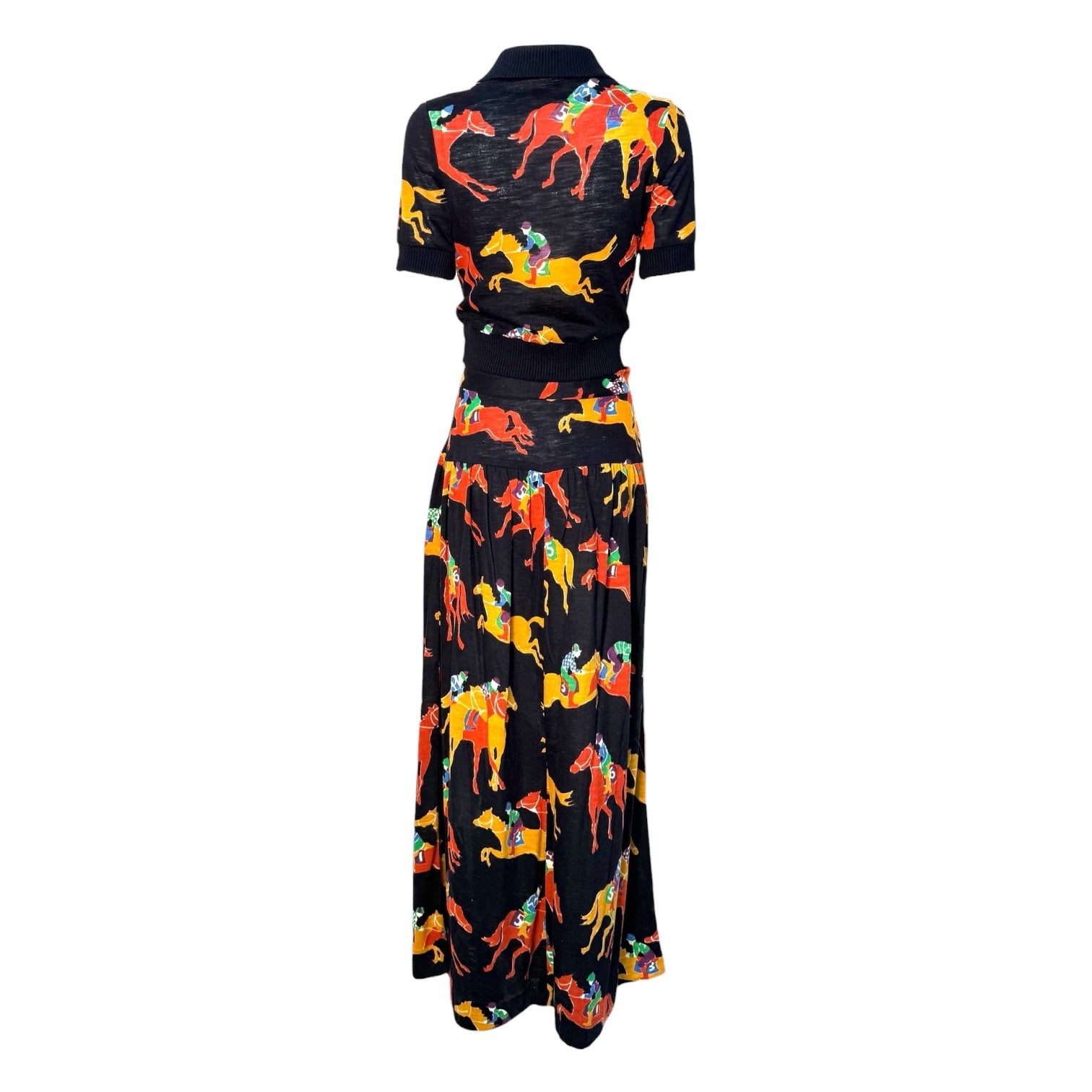 Unlabelled Joshua Tree 1970's Derby Print Two Piece Skirt Ensemble, back