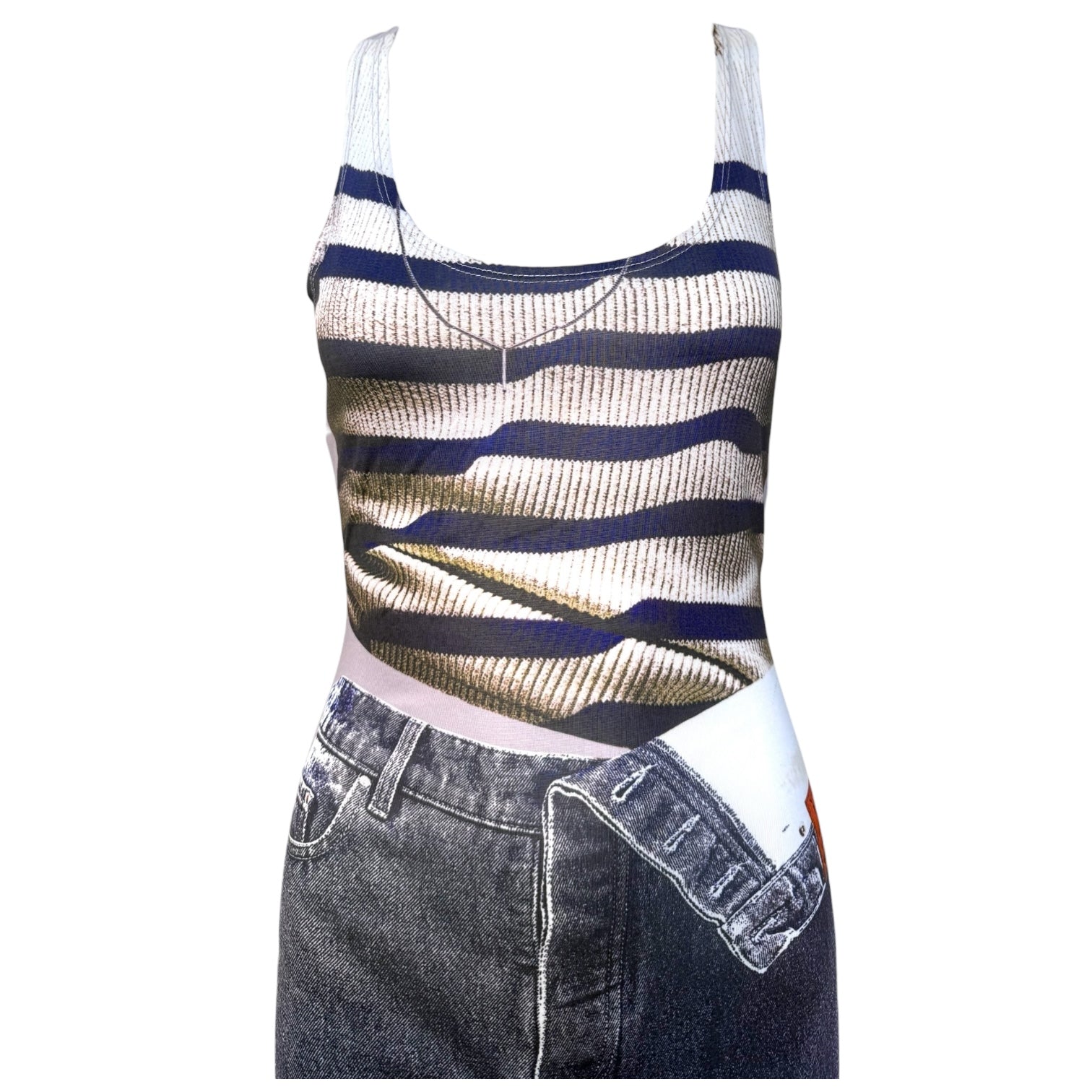 Jean Paul Gaultier x Y Project Trompe-L'œil Graphic Illusion Dress, top