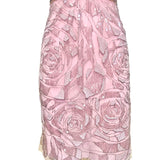 Emanuel Ungaro 2000's Rose Pink Embellished Lace and Silk Dress, skirt