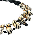 Gerda Lynggaard for Monies Zebra and Faceted Jet Beaded Necklace, zebra detail 3