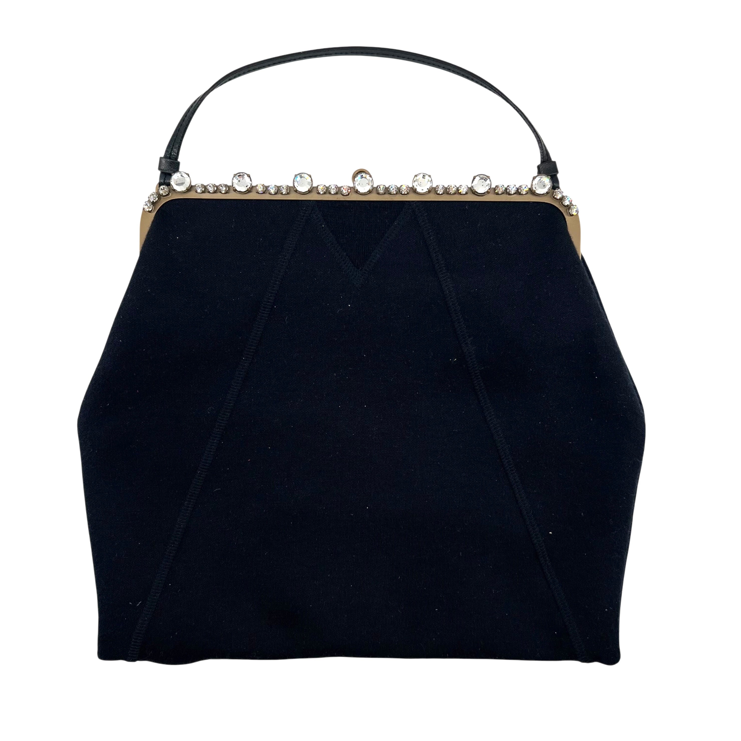 Miu Miu F/W 2011 Black Mid Century Style Rhinestoned Handbag