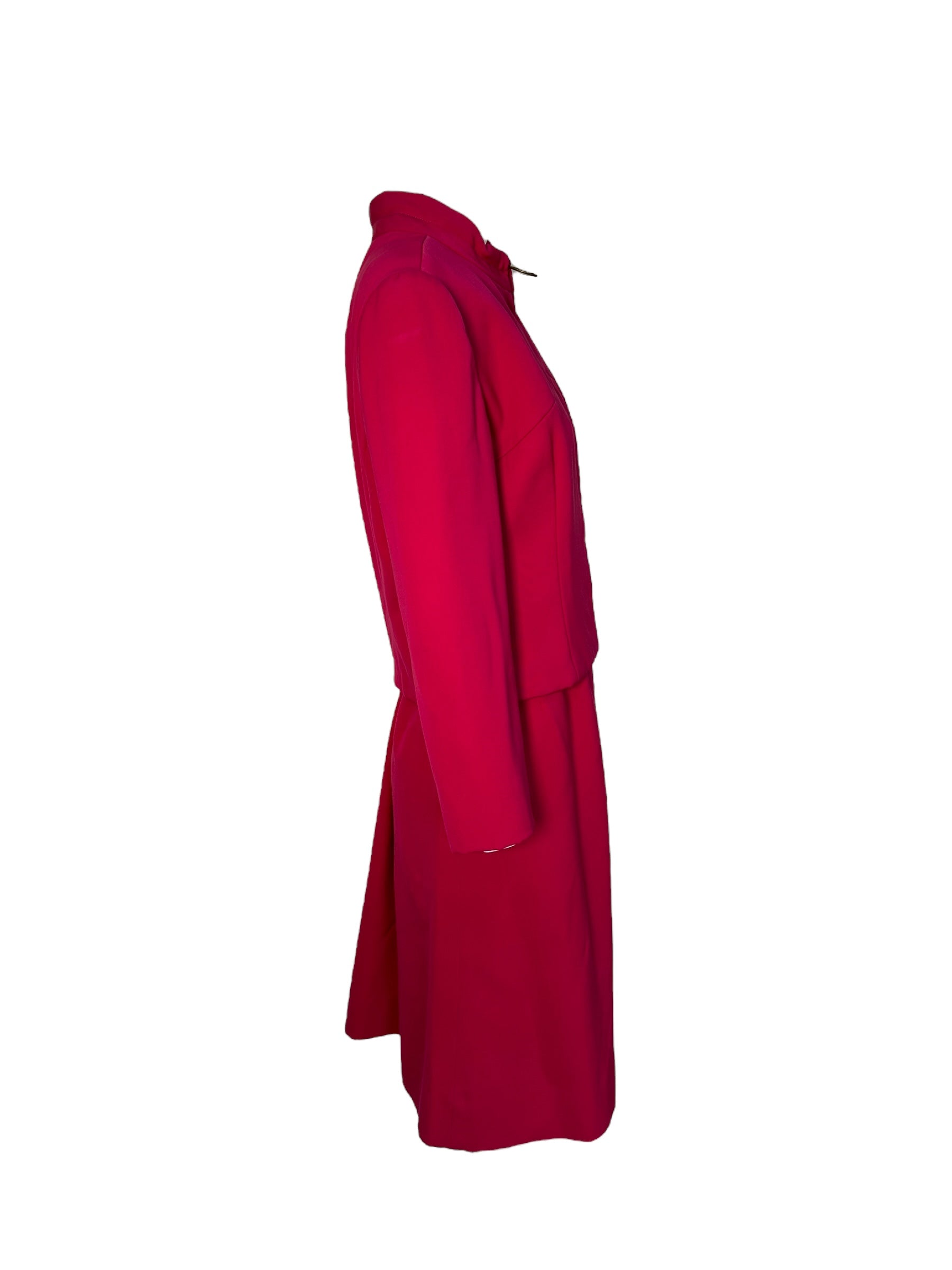 Emilio Pucci 1965 Hot Pink Braniff Stewardess Skirt Suit Uniform, side