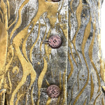 Bill Blass F/W 1997 Velvet Hand Silk Screened Coat, buttons