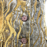 Bill Blass F/W 1997 Velvet Hand Silk Screened Coat, buttons