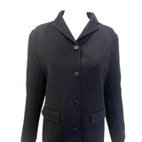 Chado Ralph Rucci S/S 2001 Charcoal Black Cashmere Pant Suit, jacket detail