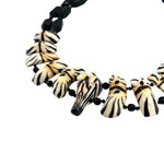 Gerda Lynggaard for Monies Zebra and Faceted Jet Beaded Necklace, zebra detail 2