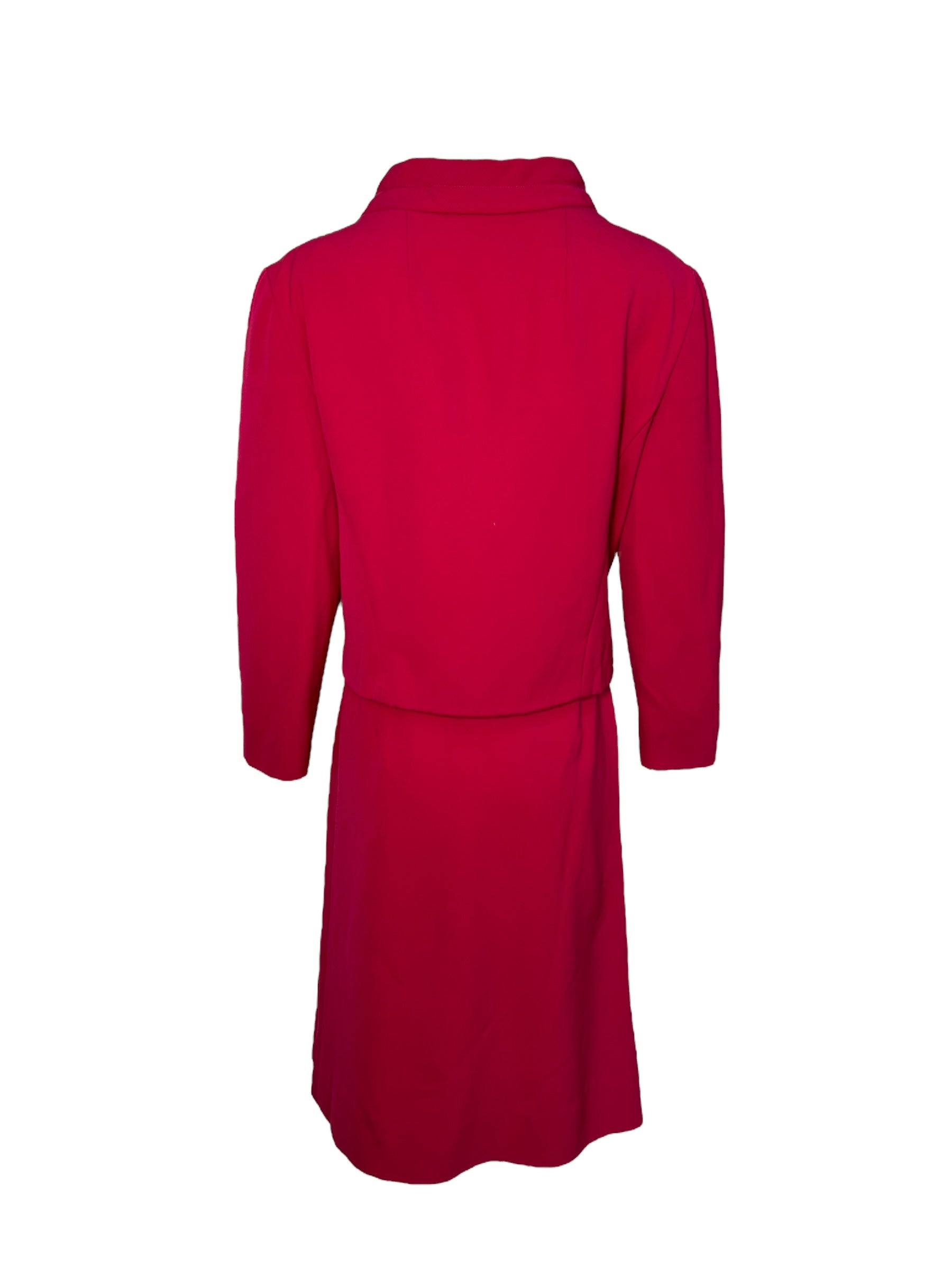 Emilio Pucci 1965 Hot Pink Braniff Stewardess Skirt Suit Uniform, back