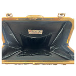 Elise Tu 1960's Beaded Peacock Tapestry Large Top Handle Handbag, inside