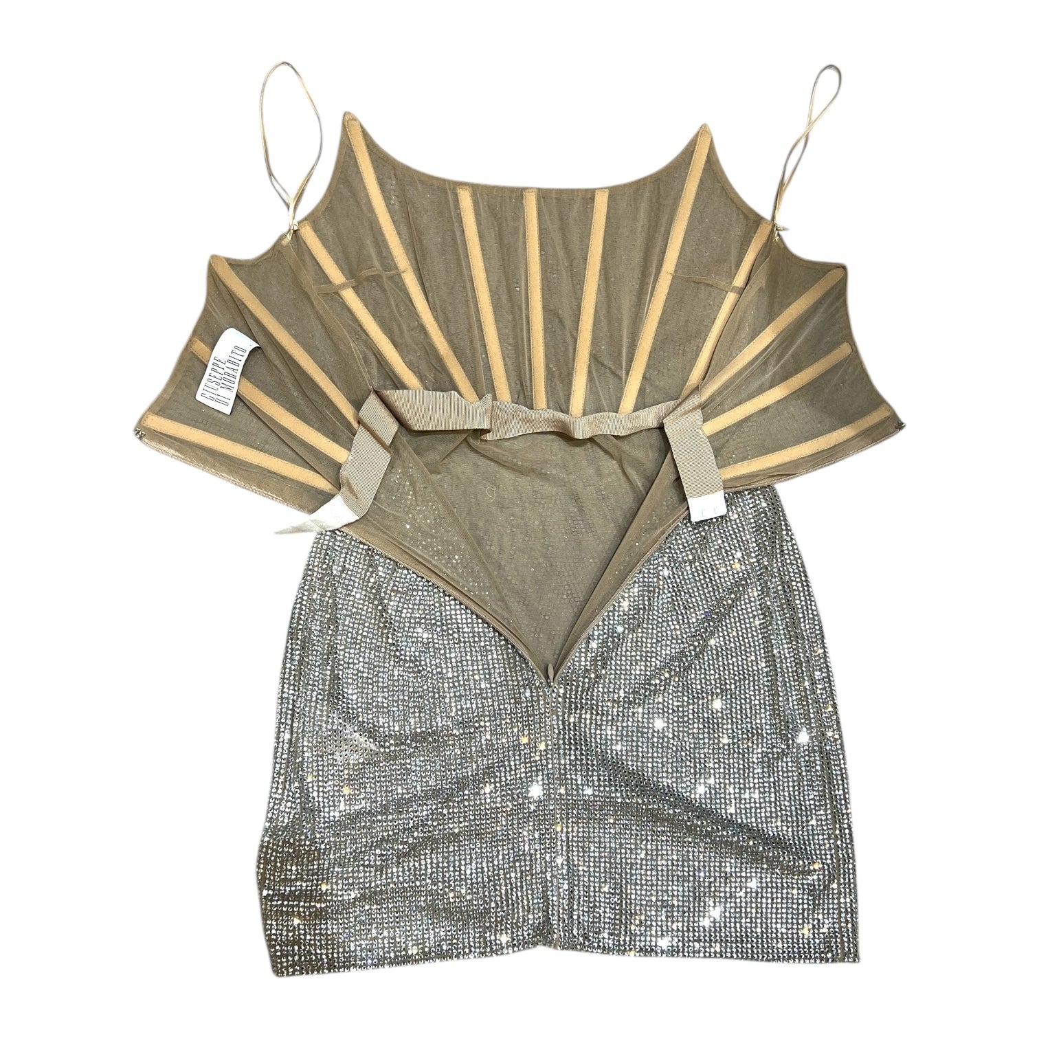 Italian Swarovski Crystal Embellished Strapless Mini Dress Italian Swarovski Crystal Embellished Strapless Mini Dress