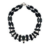 Gerda Lynggaard for Monies Zebra and Faceted Jet Beaded Necklace, reverse