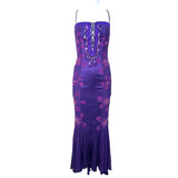 Emmanuel Unagro S/S 2005 Purple Rhinestone Lace-Up Gown