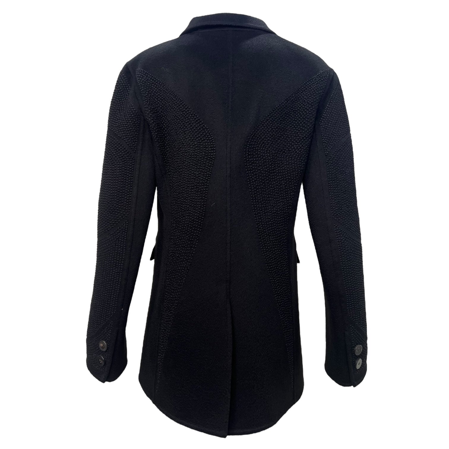 Chado Ralph Rucci S/S 2001 Charcoal Black Cashmere Pant Suit, jacket back