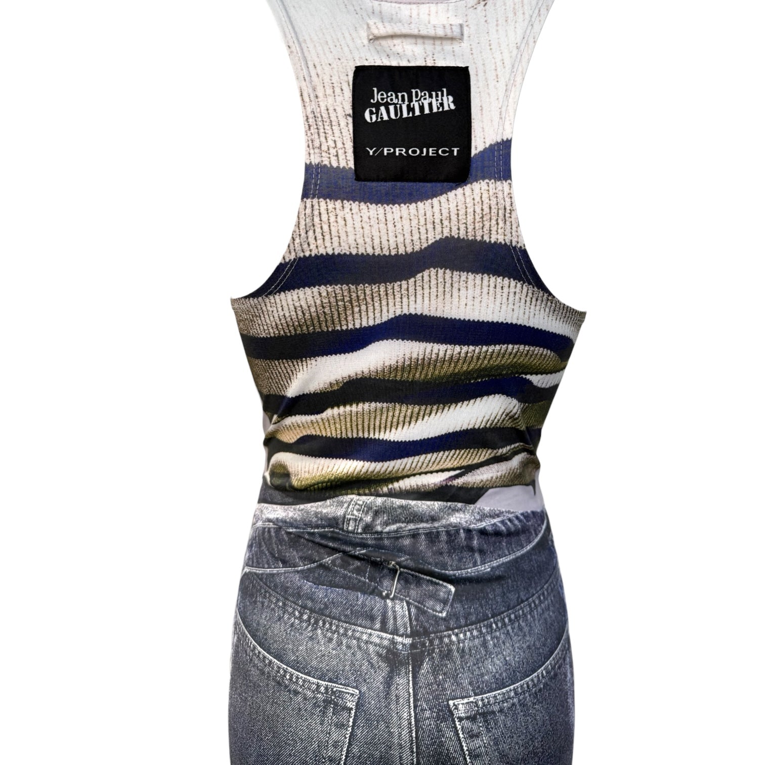 Jean Paul Gaultier x Y Project Trompe-L'œil Graphic Illusion Dress, top back