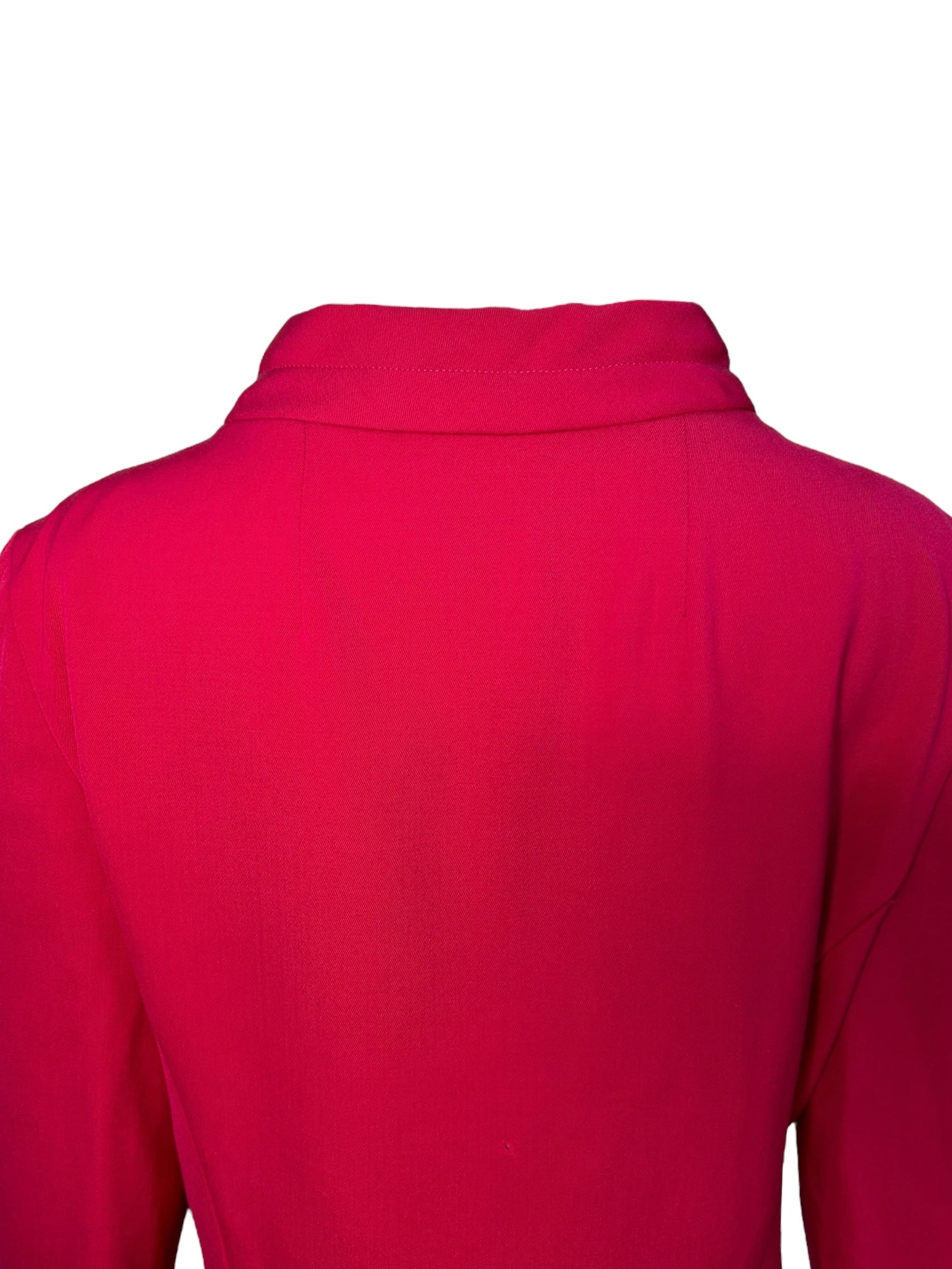 Emilio Pucci 1965 Hot Pink Braniff Stewardess Skirt Suit Uniform, upper back detail