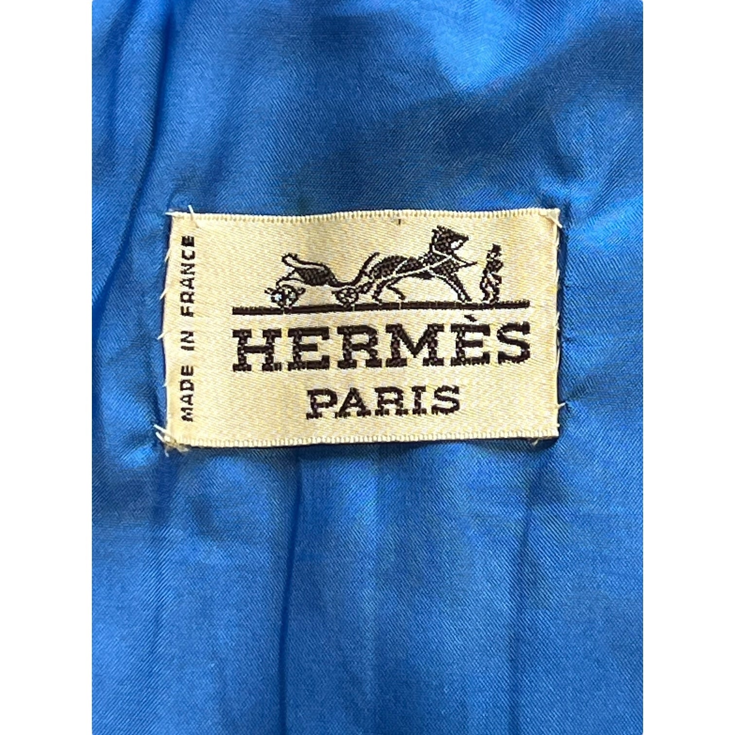 Hermes 1980's Rare Blue Ostrich Leather Vest , label
