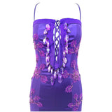 Emmanuel Unagro S/S 2005 Purple Rhinestone Lace-Up Gown, top 2