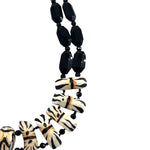Gerda Lynggaard for Monies Zebra and Faceted Jet Beaded Necklace, zebra detail